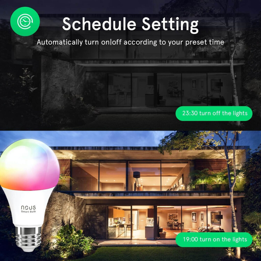 Bec LED RGB Smart NOUS P3, E27, Control din aplicatie