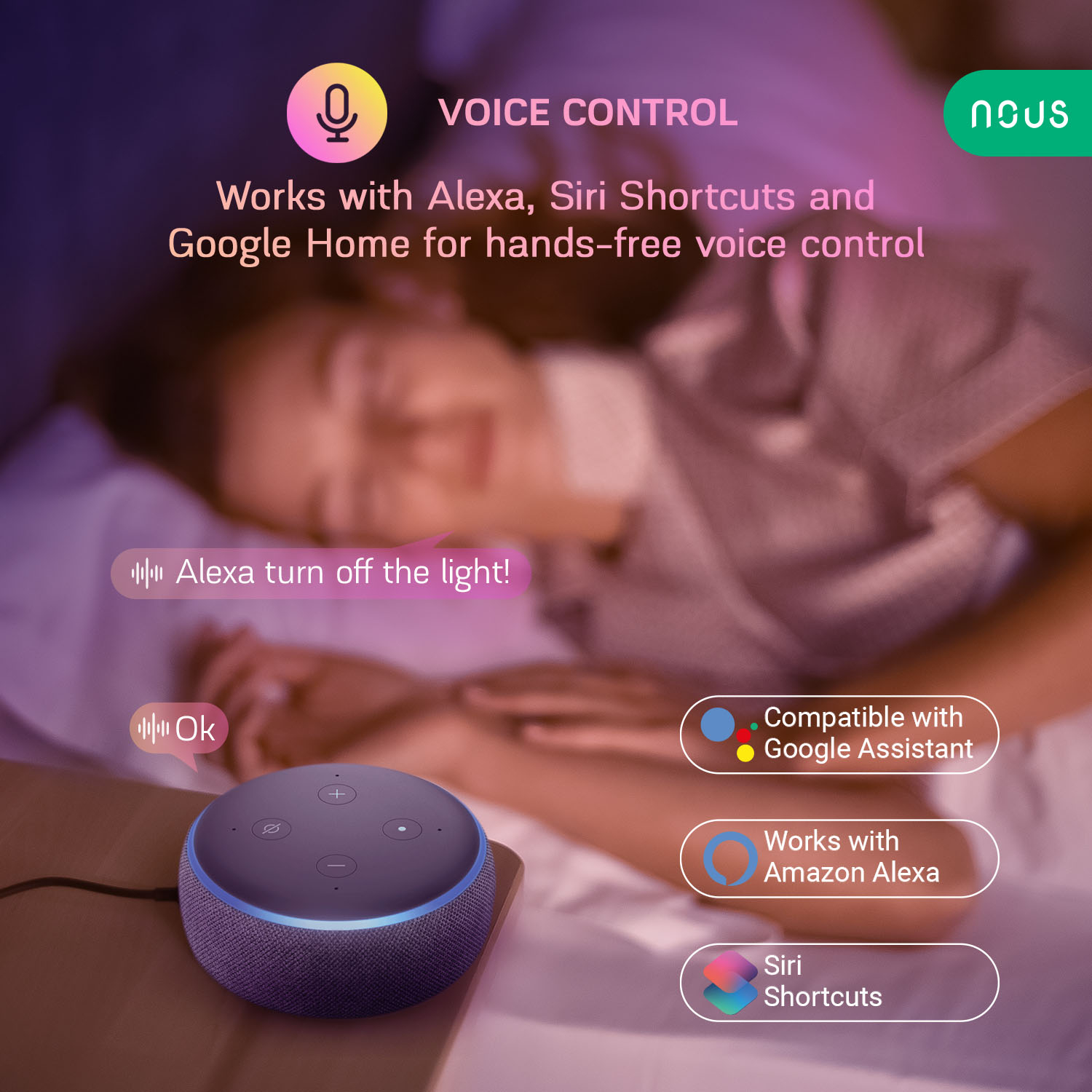 Bec LED RGB Smart NOUS P3Z ZigBee, E27, Control din aplicatie