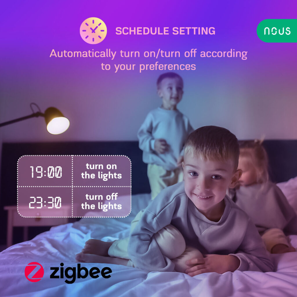 Set 2 becuri LED RGB Smart NOUS P3Z ZigBee, E27, Control din aplicatie