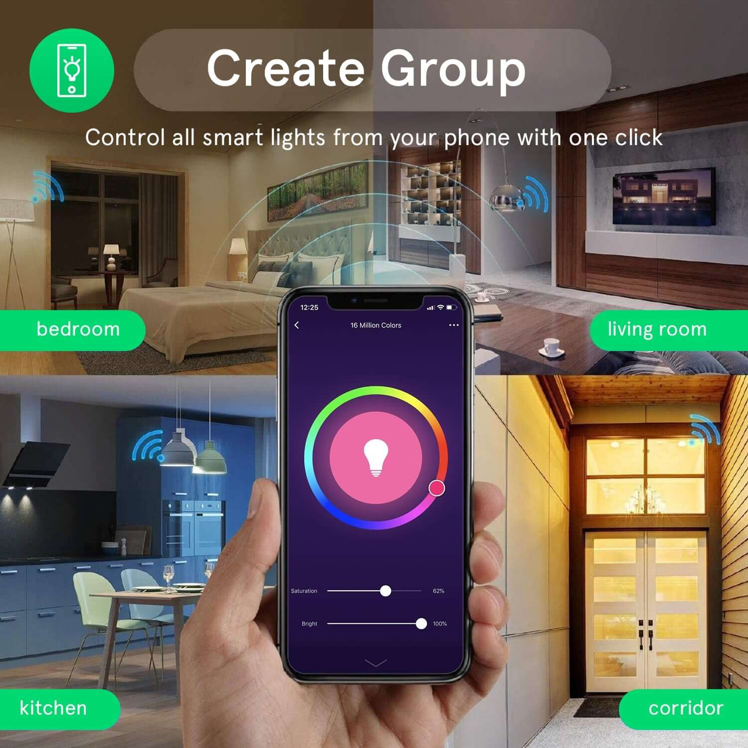 Bec LED RGB Smart NOUS P8, GU10, Control din aplicatie