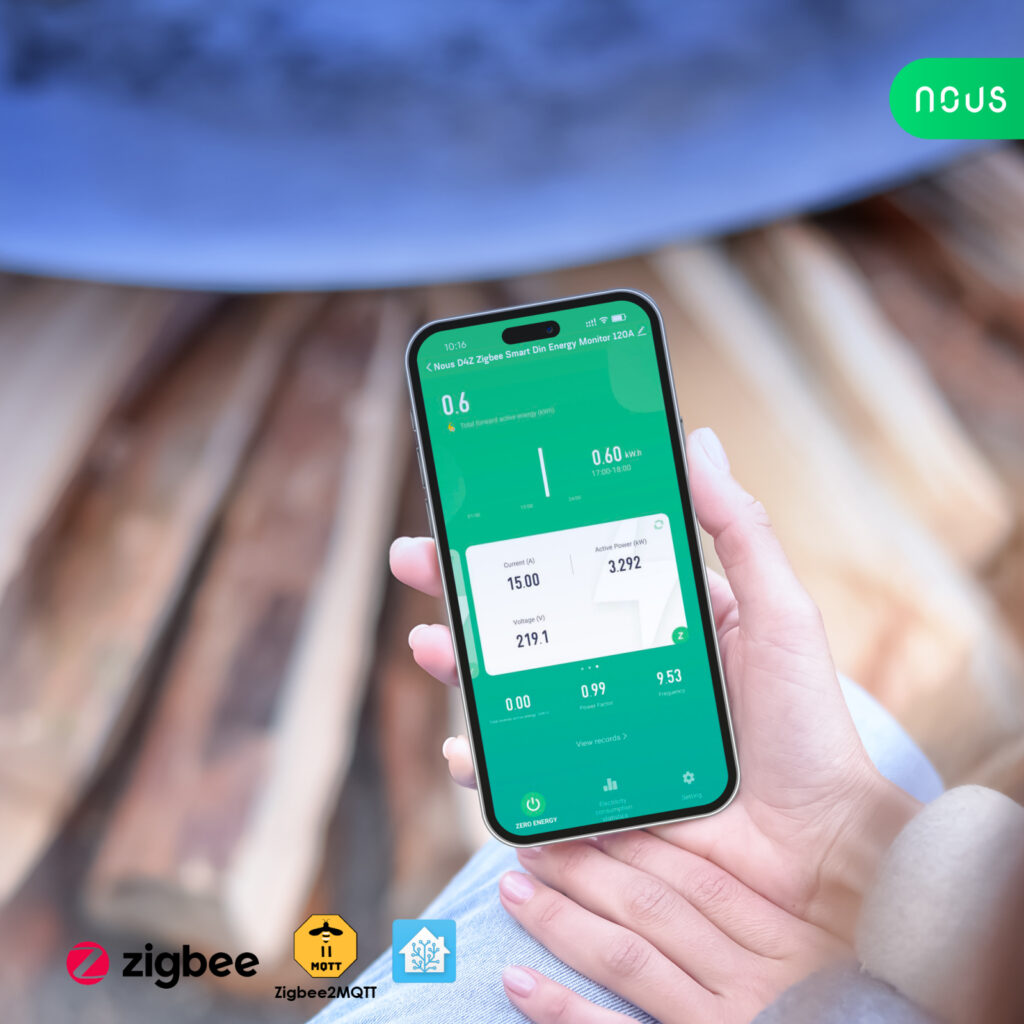 Contor electric NOUS D4Z ZigBee Smart DIN 120A, monitor consum in timp real , montare pe sina DIN