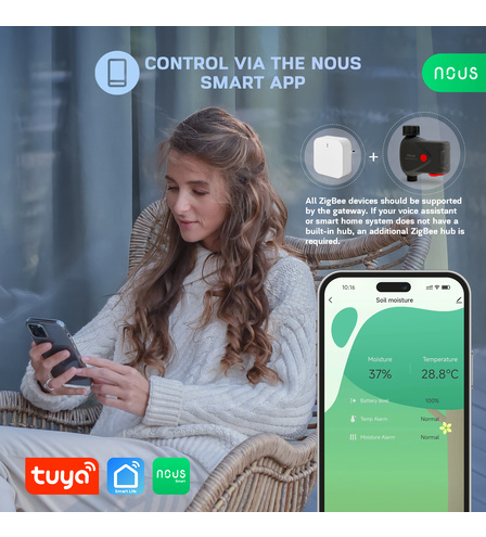 Electrovalva Smart cu Temporizator NOUS L14, Zigbee 3.0