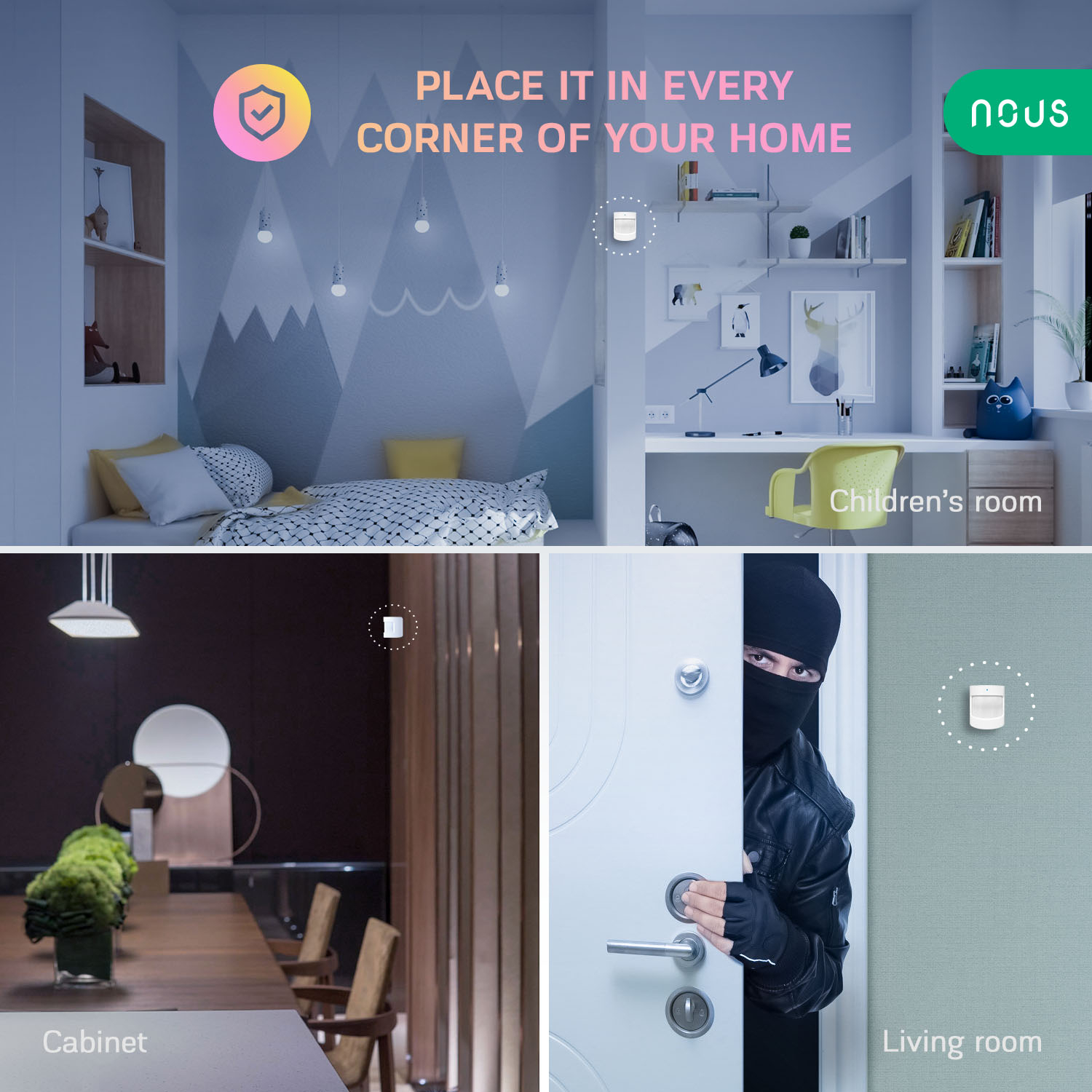 Senzor Smart de Miscare PIR NOUS E2, ZigBee