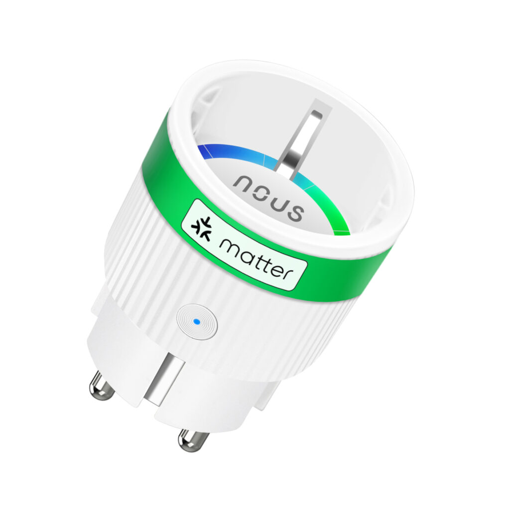 Priză inteligentă WiFi Nous A8M cu Matter, 16 A, 3680 W, măsurare consum, Apple Home, Google Home, Alexa, SmartThings