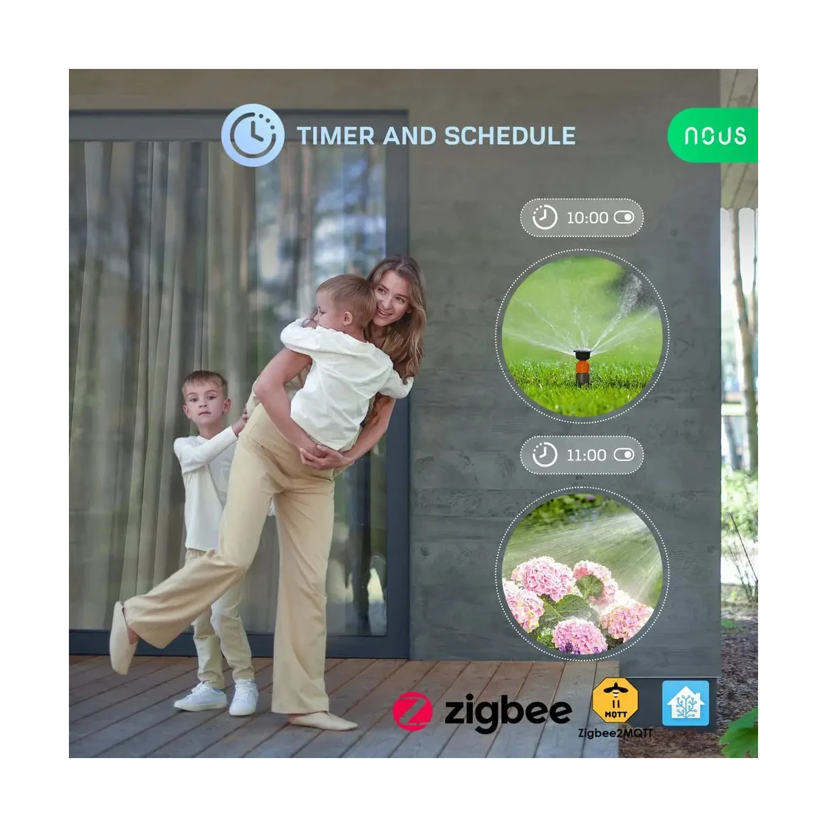 Priza Inteligenta WiFi pentru exterior NOUS A6Z,16A - ZigBee 3.0, Monitorizare energie, IP44