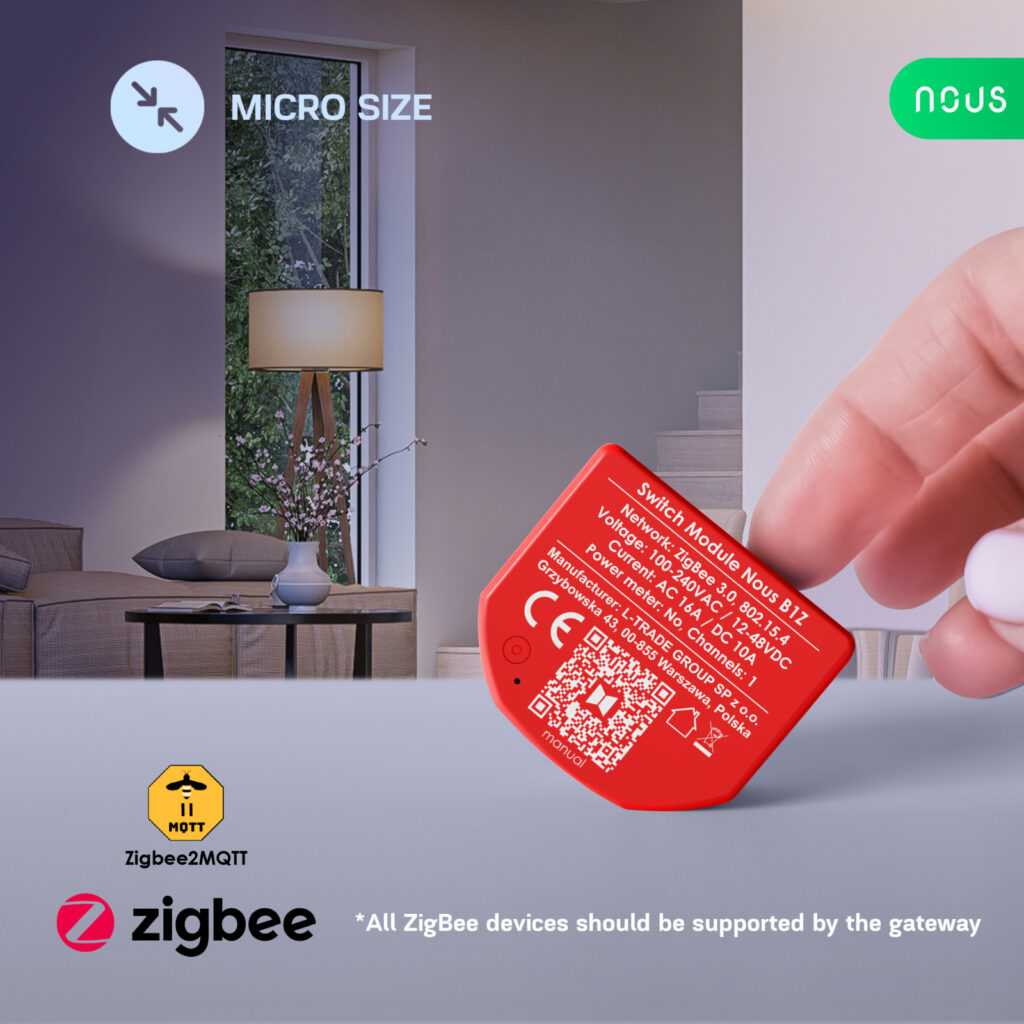 Releu inteligent Nous B1Z, 16A, ZigBee, 1 canal