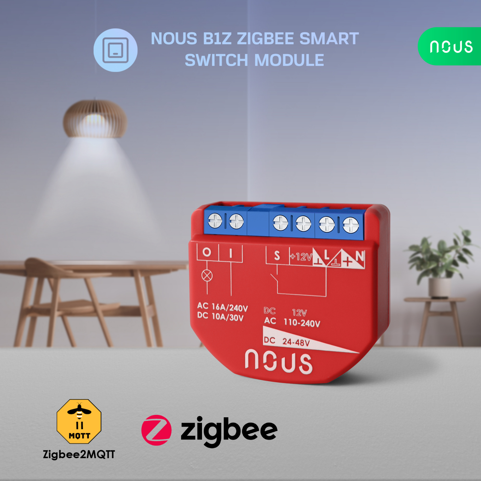 Releu inteligent Nous B1Z, 16A, ZigBee, 1 canal