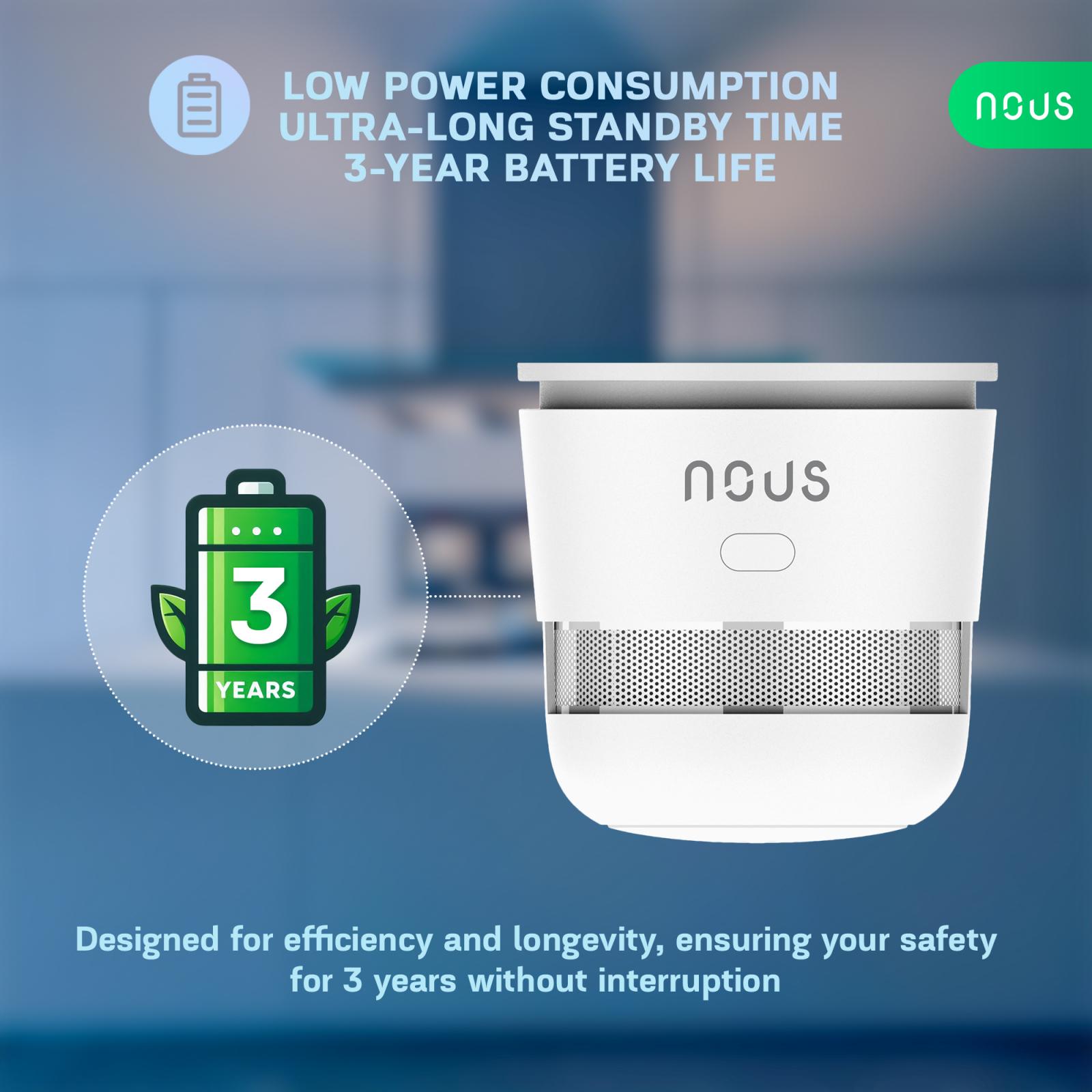 Senzor Smart de Fum Nous E8, Zigbee