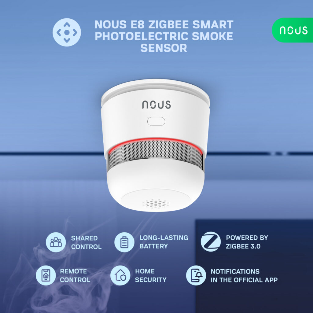 Senzor Smart de Fum Nous E8, Zigbee