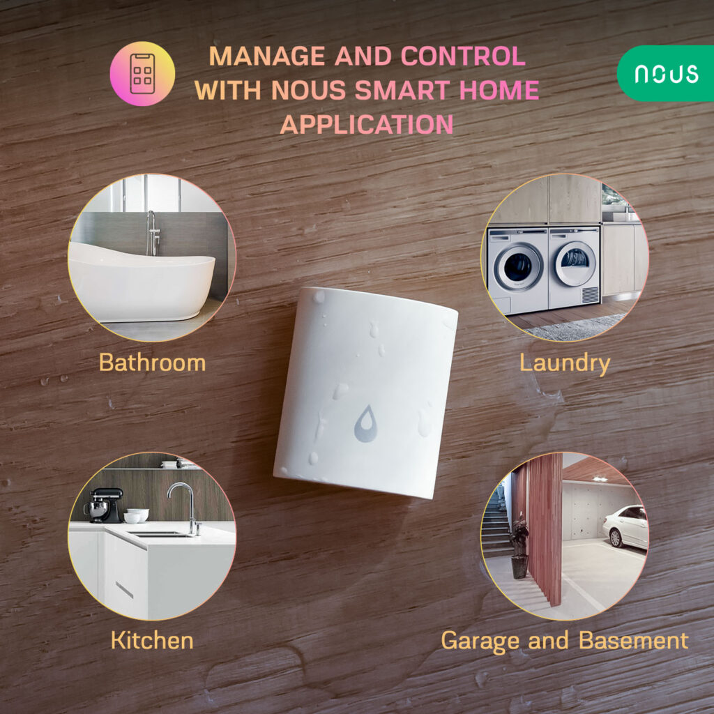 Senzor Smart detectie scurgeri de apa NOUS E4, ZigBee