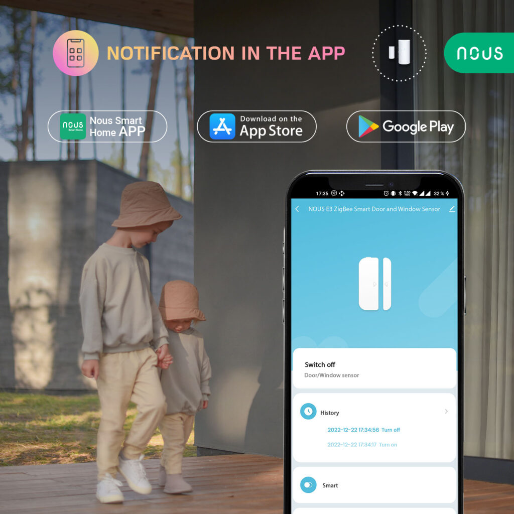 Senzor Smart pentru Usi sau Ferestre NOUS E3, ZigBee