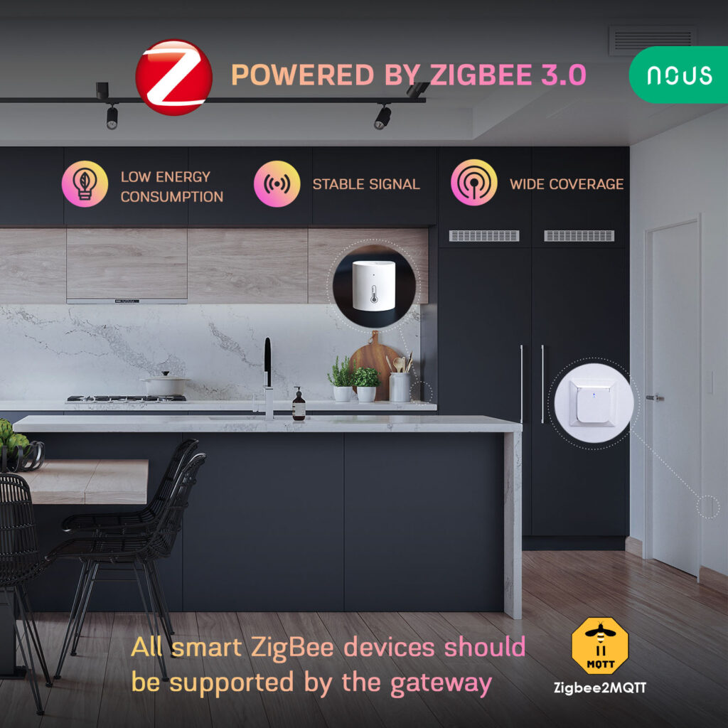 Senzor Smart de Temperatura si Umiditate NOUS E5, ZigBee