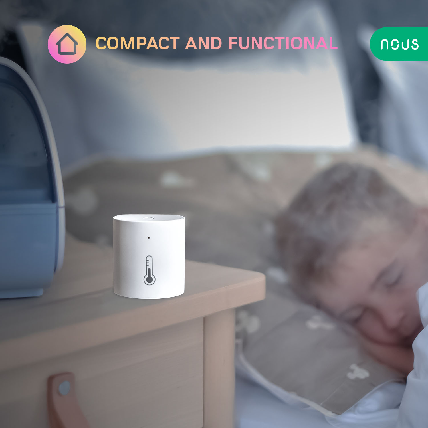 Senzor Smart de Temperatura si Umiditate NOUS E5, ZigBee