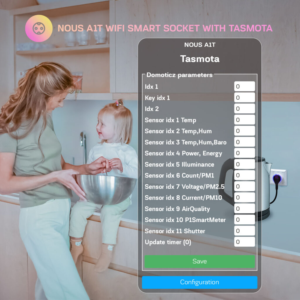 Priza Inteligenta WiFi NOUS A1T, 16A - Tasmota