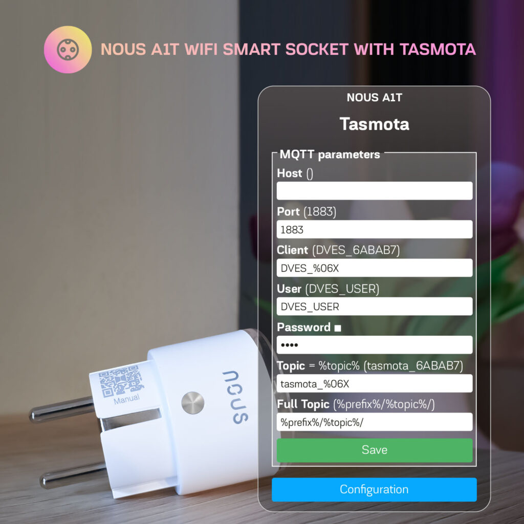 Set 2 Prize Inteligente WiFi NOUS A1T, 16A - Tasmota