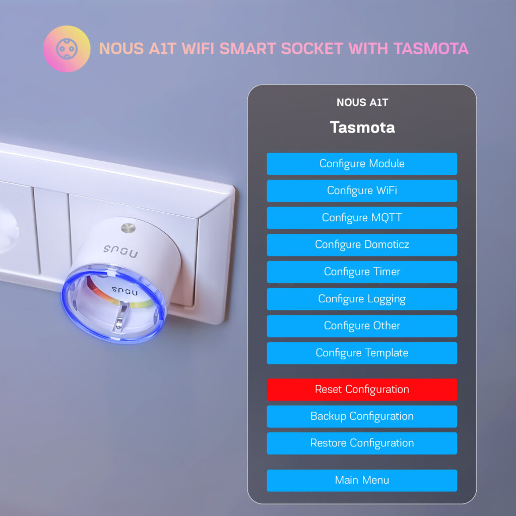 Priza Inteligenta WiFi NOUS A1T, 16A - Tasmota
