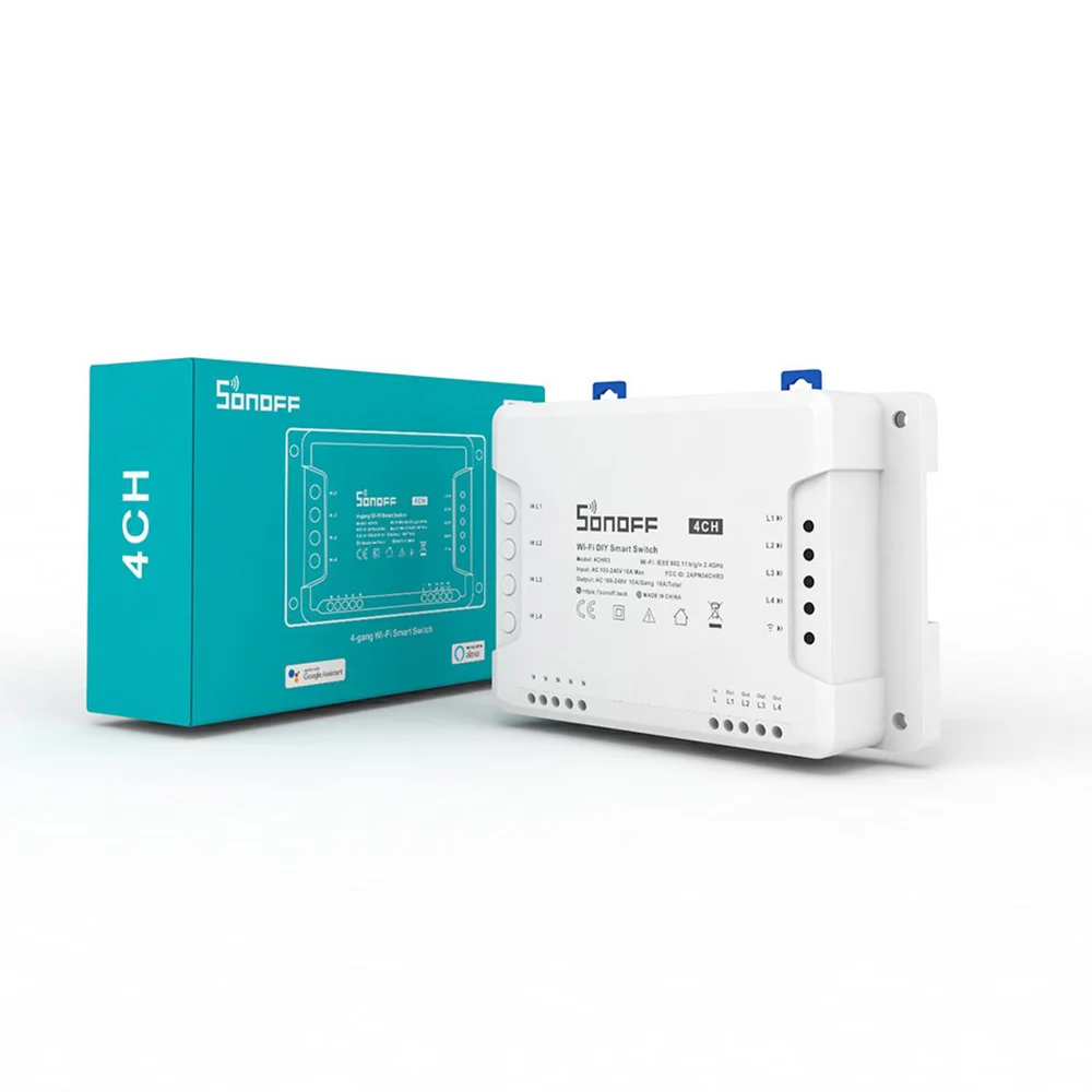 Sonoff 4CH R3 – Releu WiFi 4 Canale, 16A, 3500W, eWeLink, Alexa, Google Home