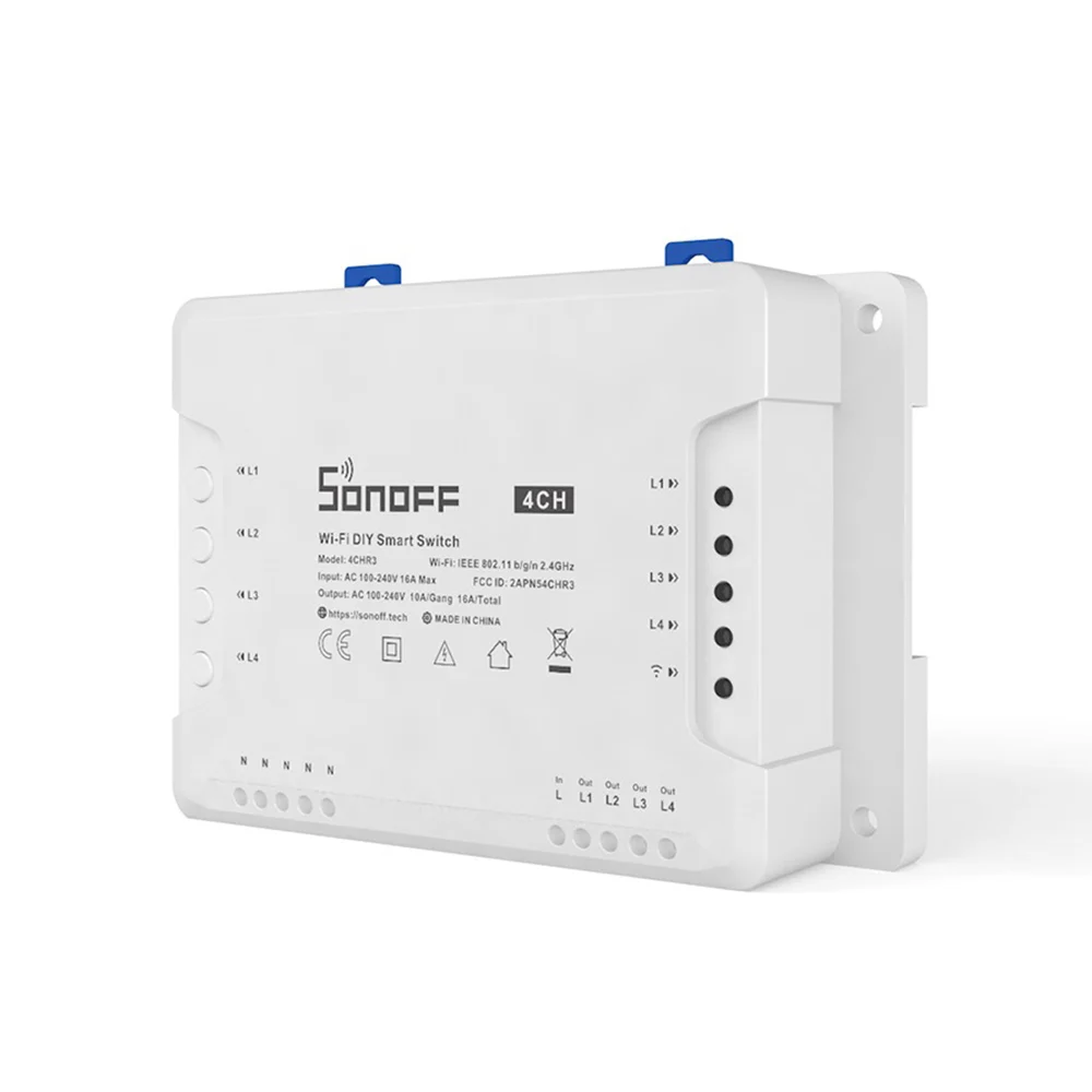Sonoff 4CH R3 – Releu WiFi 4 Canale, 16A, 3500W, eWeLink, Alexa, Google Home
