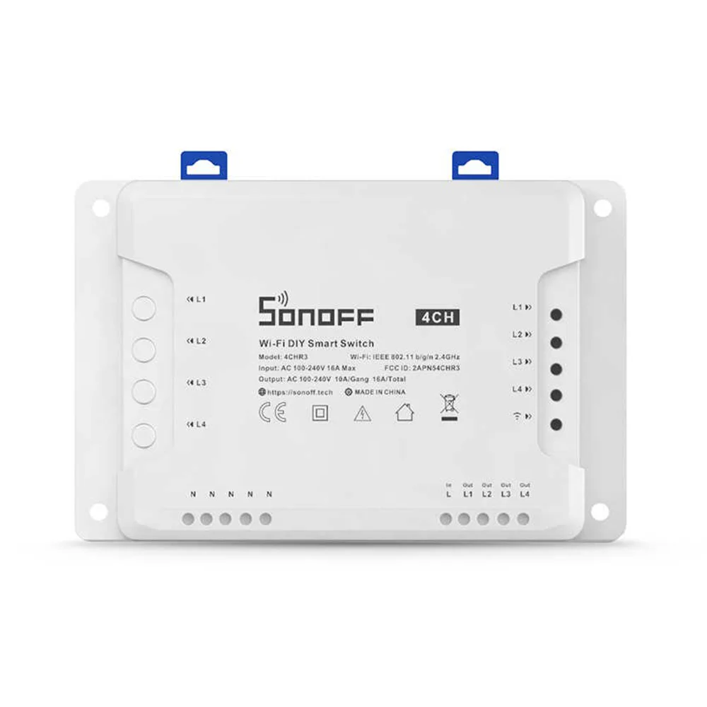 Sonoff 4CH R3 – Releu WiFi 4 Canale, 16A, 3500W, eWeLink, Alexa, Google Home