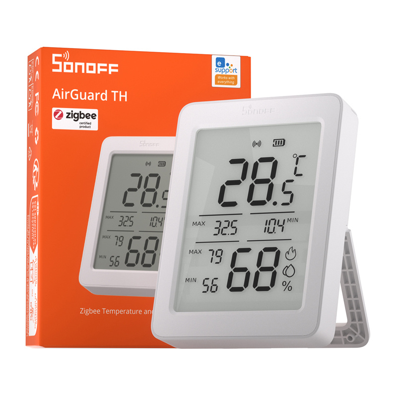 Senzor de temperatură și umiditate Sonoff AirGuard TH SNZB-02DR2 ZigBee LCD