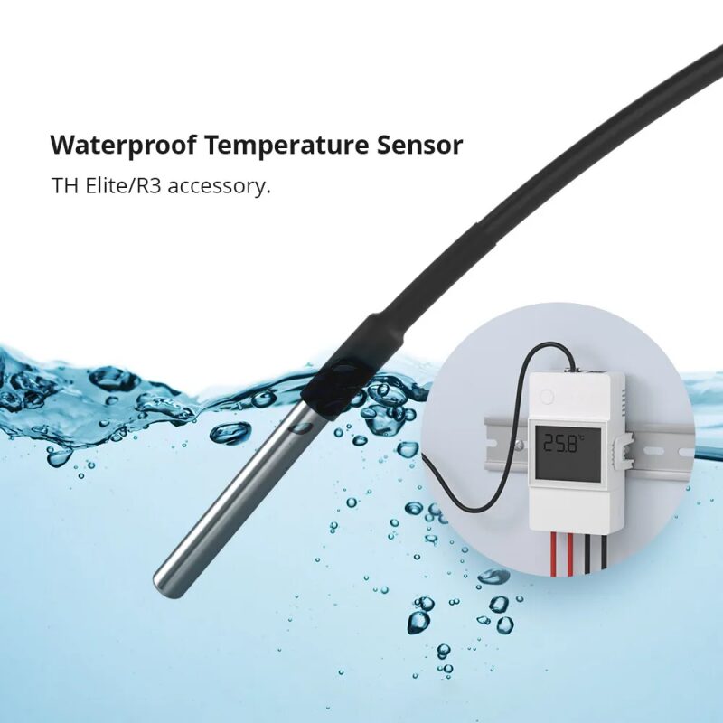 Senzor temperatura SONOFF DS18B20 RJ11 TH Elite 1 senzor temperatura SONOFF DS18B20 RJ11 sonda inox rezistenta la apa