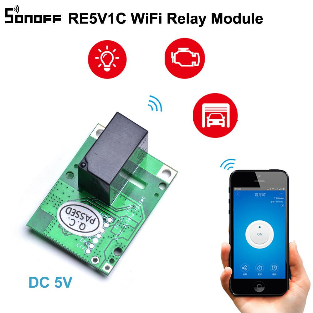 Sonoff RE5V1C – Releu WiFi 5V cu Contact Uscat & Inching