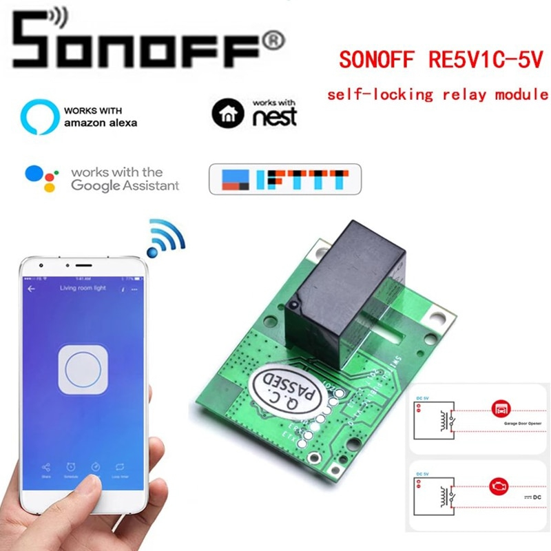 Sonoff RE5V1C – Releu WiFi 5V cu Contact Uscat & Inching