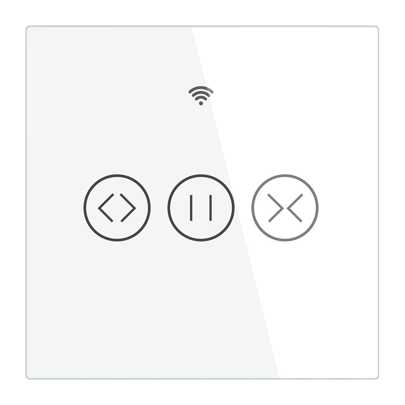 Întrerupător smart pentru rulouri și jaluzele WiFi + RF 433 MOES WRS-EUC, tactil, sticlă, alb