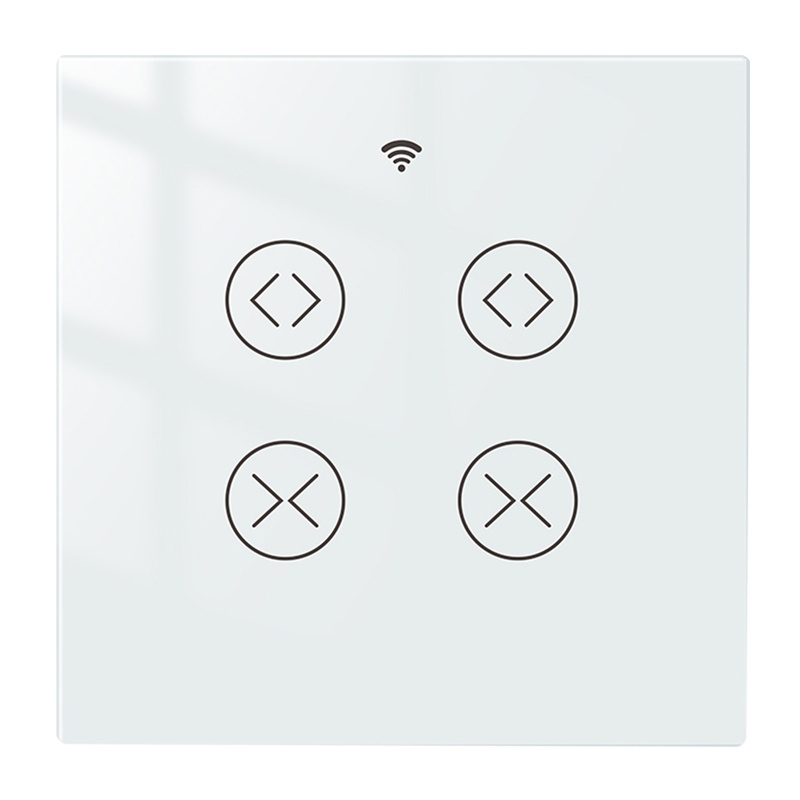Întrerupător smart dublu pentru rulouri și jaluzele WiFi + RF 433 MOES WRS-EUC2, 2 motoare, tactil