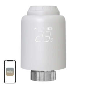 Cap termostatic smart Zigbee MOES ZTRV-PJ-601 pentru calorifer, afișaj LED rotativ, cuplu 8 N·m, 6 adaptoare, Tuya