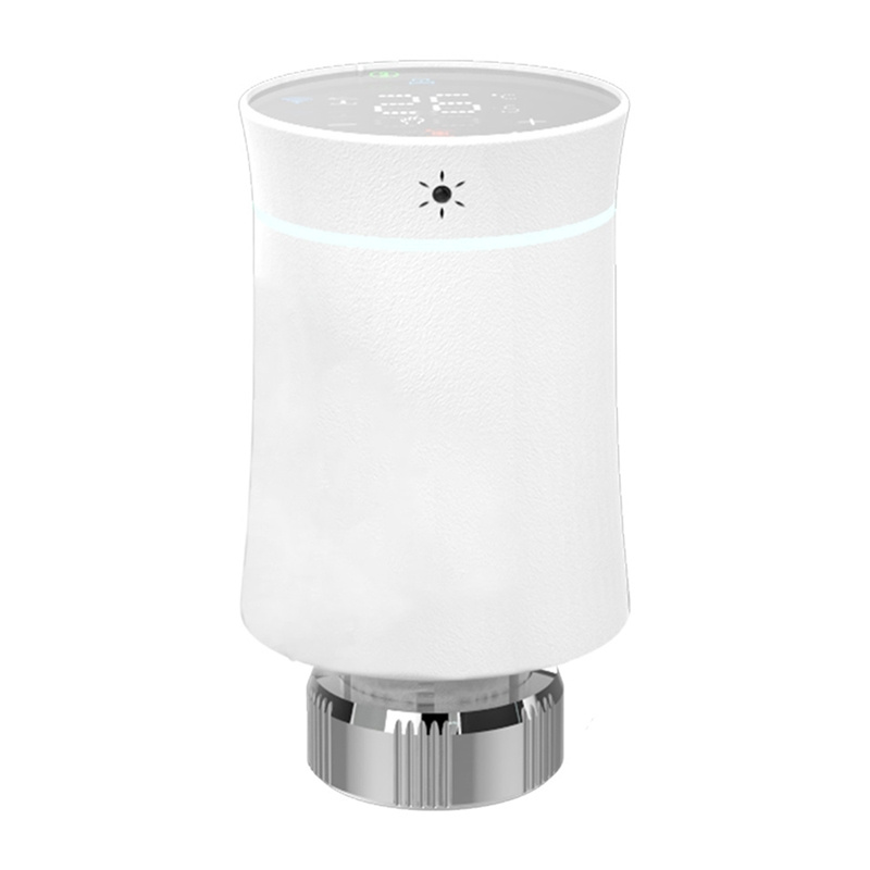 Cap termostatic smart Zigbee MOES BY100 pentru calorifer, butoane tactile, precizie ±0,5 °C, 5 adaptoare, Tuya
