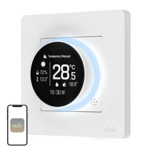 Termostat smart Zigbee MOES ZHT-SR-GC pentru centrală termică pe gaz, programabil, design Star Ring, Tuya