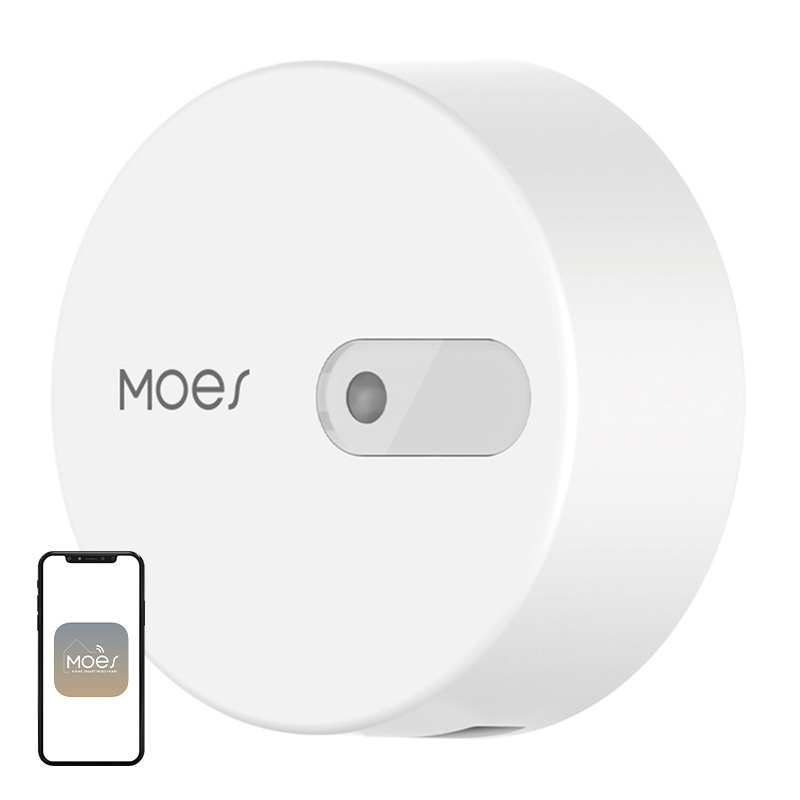 Senzor de prezență mmWave Zigbee MOES HP02, radar 24 GHz, alimentare USB, bază magnetică, senzor de lumină, Tuya