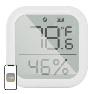 Senzor de temperatură și umiditate Zigbee MOES ZSS-KB-TH-LF-C cu ecran LCD mare, baterie CR2032, Tuya