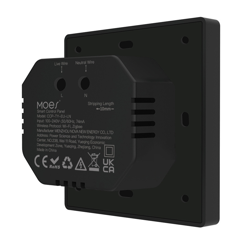 Panou de control smart MOES CCP-TY-LN, ecran tactil 4", gateway Zigbee încorporat, Alexa integrată