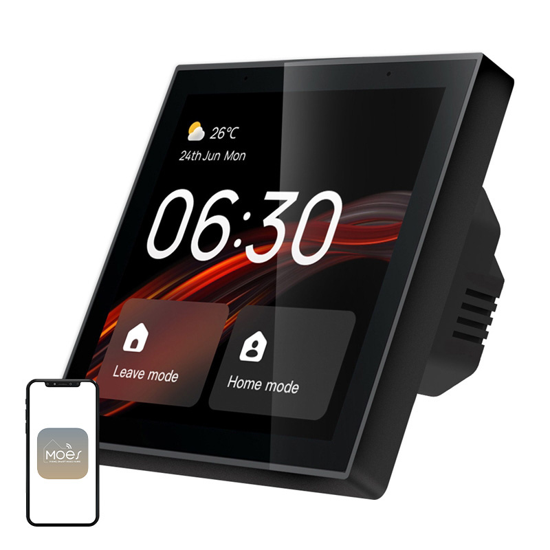 Panou de control smart MOES CCP-TY-LN, ecran tactil 4", gateway Zigbee încorporat, Alexa integrată