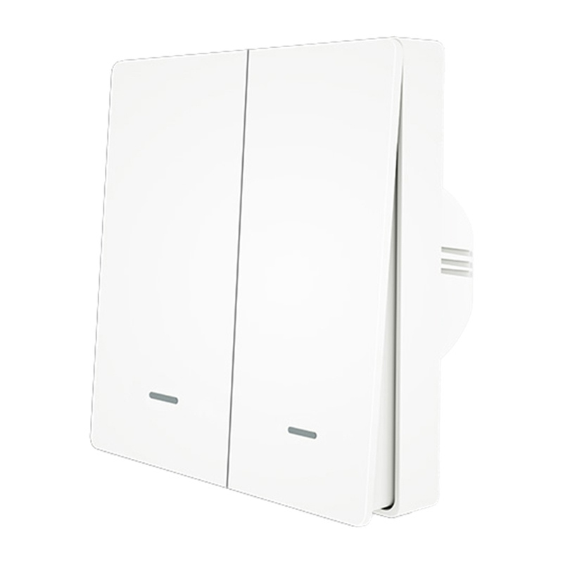 Întrerupător smart Zigbee MOES ZS-B-EU2, 2 canale, butoane, funcționează cu sau fără nul