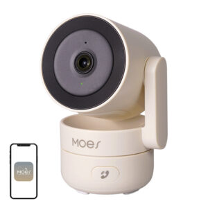 Cameră de interior rotativă MOES WCM-P52P, 4 MP, WiFi 6 dual-band, buton de apel, audio bidirecțional