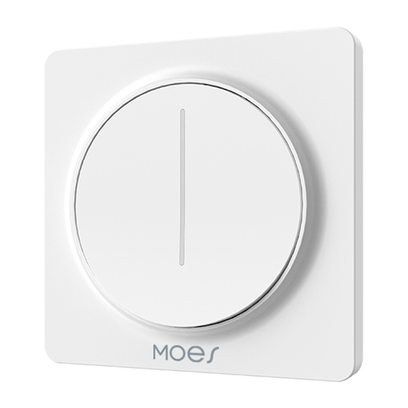 Dimmer tactil Zigbee MOES ZS-SY-EUD, 1 canal, alb, pentru becuri LED dimabile și incandescente
