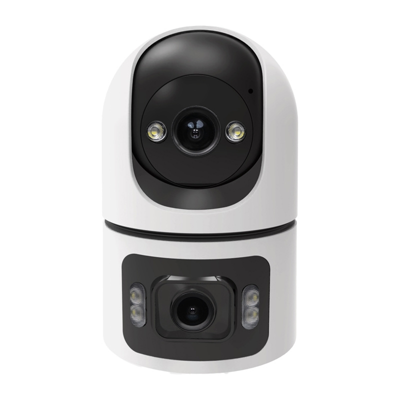 Cameră de interior cu două obiective MOES WCM-Q09, 2 × 4 MP, rotativă, WiFi 6, detecție persoane și animale