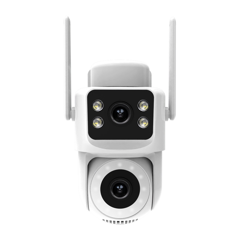 Cameră de exterior cu două obiective MOES WCM-Q29, 2 × 4 MP, rotativă, WiFi 6 dual-band