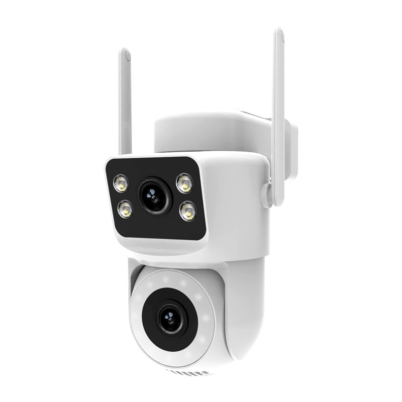 Cameră de exterior cu două obiective MOES WCM-Q29, 2 × 4 MP, rotativă, WiFi 6 dual-band