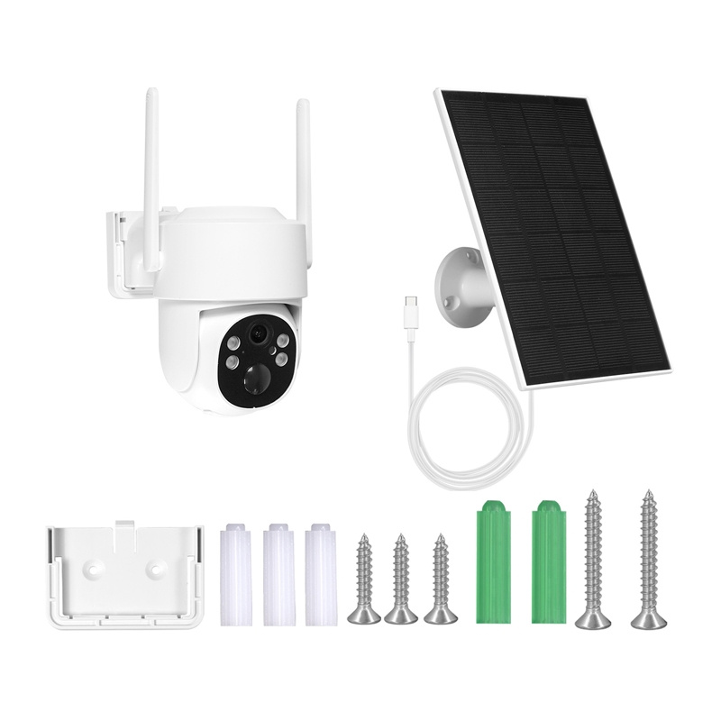 Cameră de exterior rotativă WiFi MOES WCM-J10-S, baterie 9000 mAh și panou solar, 355° / 90°