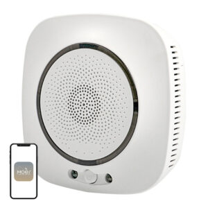 Detector de gaz metan WiFi MOES WSS-S-GL, alarmă 75 dB, ieșire electrovalvă, 230 V