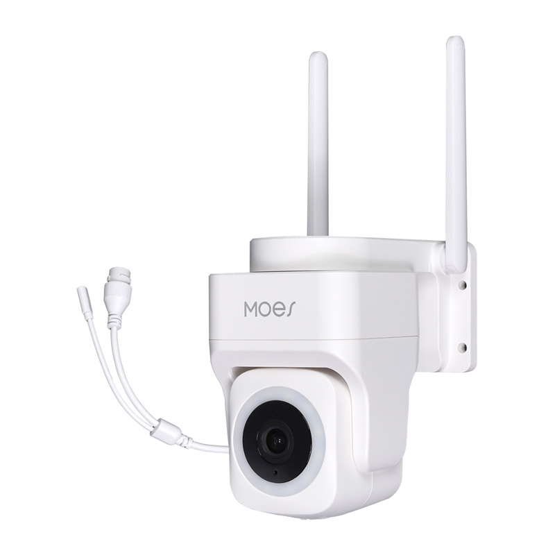 Cameră de exterior rotativă WiFi MOES WCM-B66, 3 MP, 355° / 180°, port Ethernet, vedere color noaptea