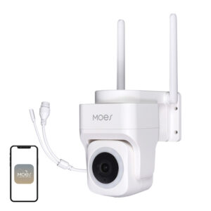 Cameră de exterior rotativă WiFi MOES WCM-B66, 3 MP, 355° / 180°, port Ethernet, vedere color noaptea