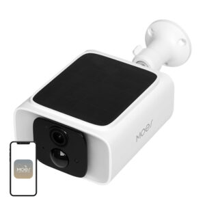 Cameră de exterior WiFi MOES WCM-S26, 4 MP, baterie 6000 mAh și panou solar integrat, fără fir