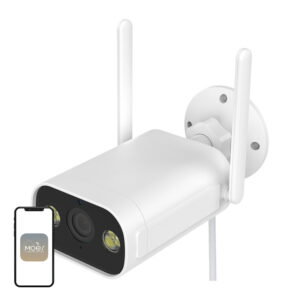 Cameră de exterior WiFi MOES WCM-JD-T1, 3 MP, vedere color noaptea, sirenă, alimentare de la priză