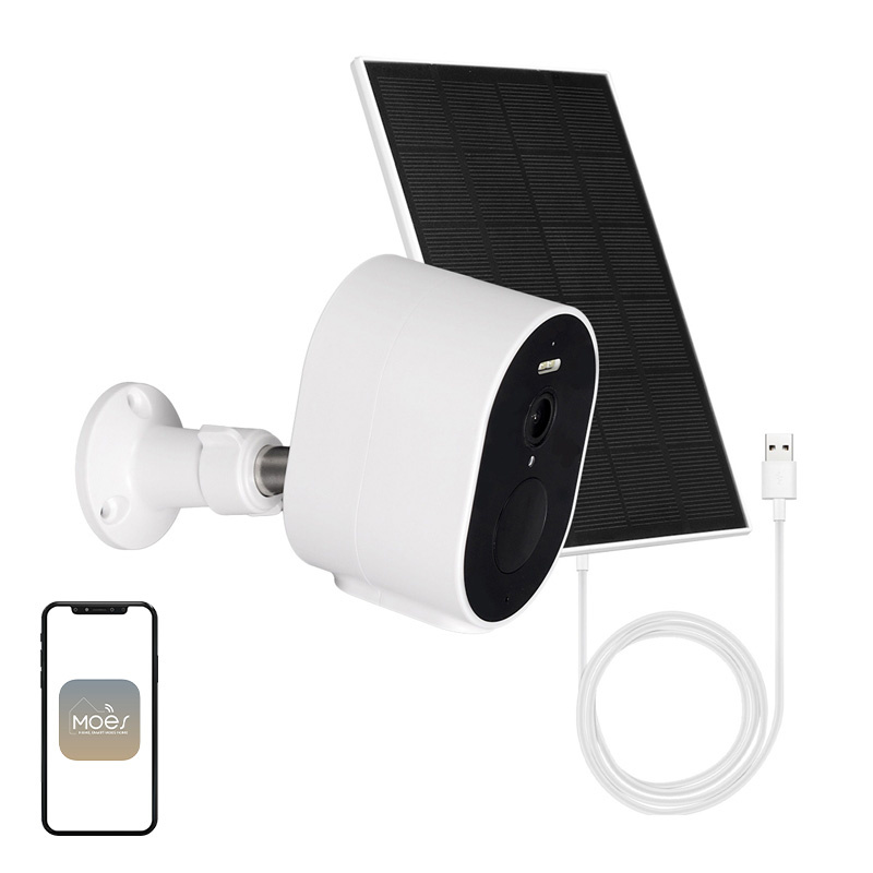 Cameră de exterior WiFi MOES WCM-S24-S pe baterie, cu panou solar, senzor PIR, vedere color noaptea