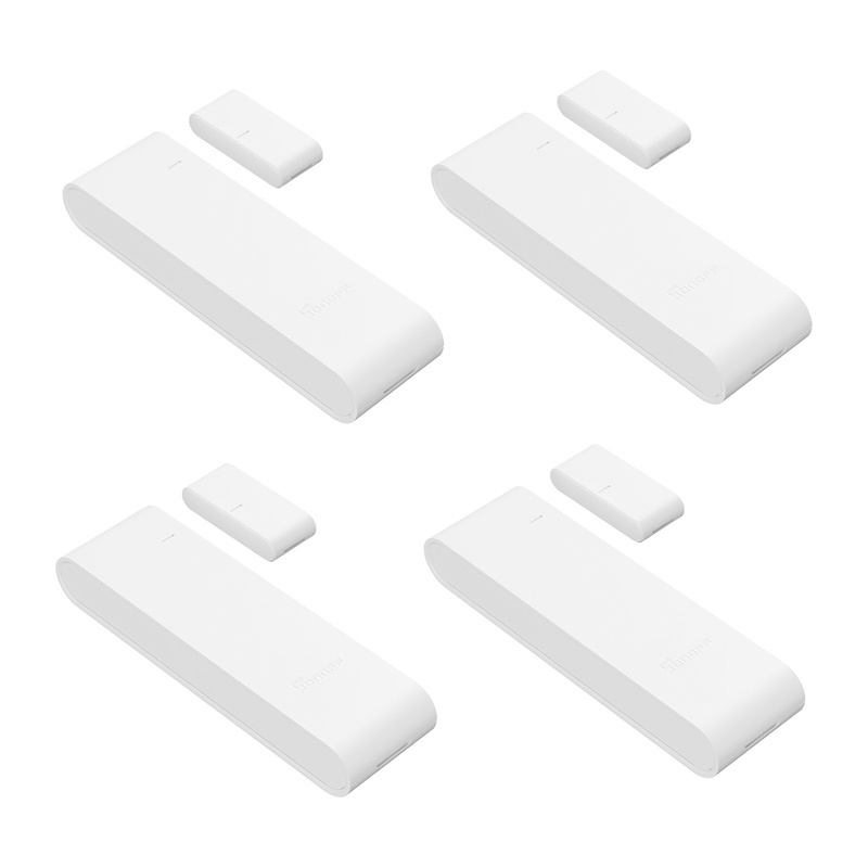 Set 4 senzori ușă și fereastră Zigbee SONOFF SNZB-04PR2, alertă de sabotaj, baterii AAA